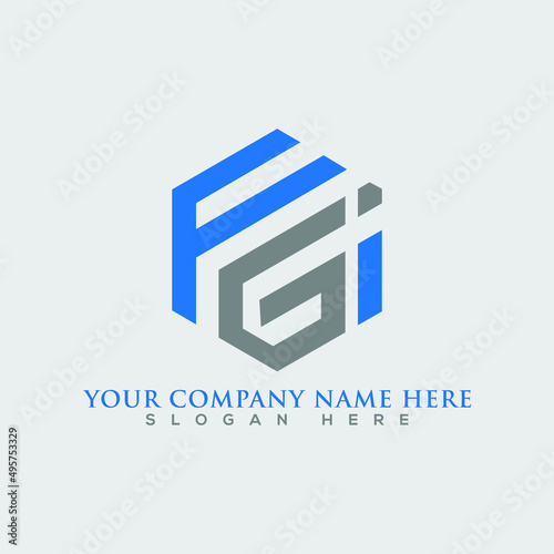 Creative Initials Letters ( f g i ) logo design graphic style