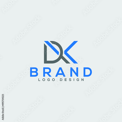 Creative Initials Letters (D k) Logo  Monogram Geometric Modern Logo