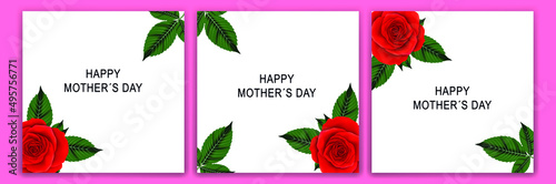 Valentine's and mother's day background. Vector illustration. background with red roses. Love sale banner or greeting card. social networks mother's day and valentine's day.