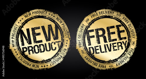 New product and free delivery vector rubber stamps