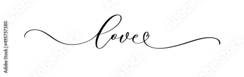 Love handwritten calligraphy text vector script.