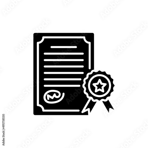 Certificate icon in vector. logotype