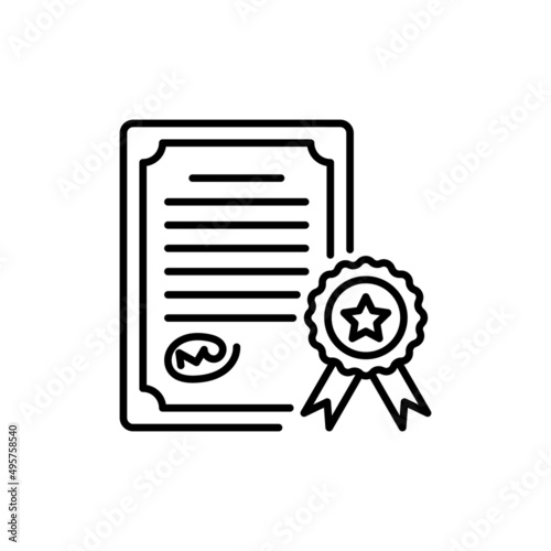 Certificate icon in vector. logotype