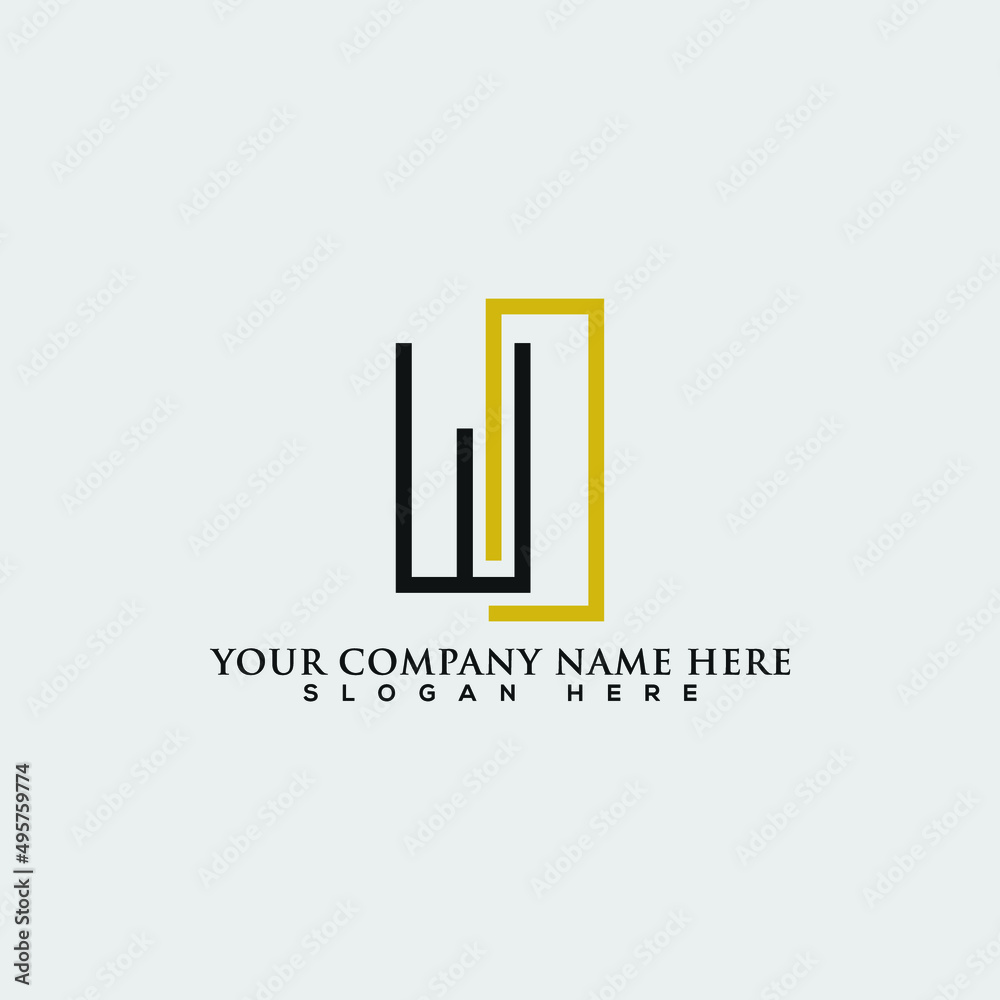 Creative Initials Letters (w d) Logo  property development company. We build high-end houses and luxury apartment complexes