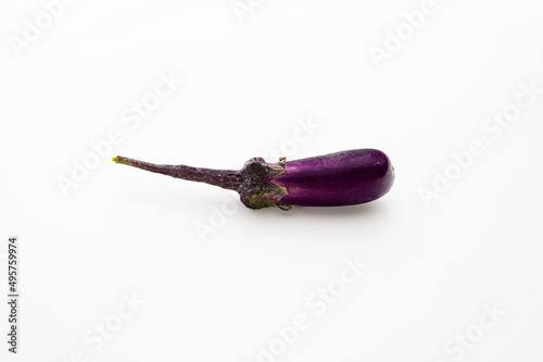 tiny eggplant isolated on white background. tiny size. heathy and nutrition concepts. vitamin.