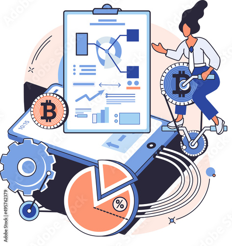 Cryptocurrency bitcoin mining metaphor Blockchain exchange platform. Cyber banking procedures, bitcoin trading, wallet. Ecurrency transactions. Digital currency, cryptocurrency market, hidden mining