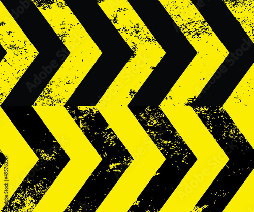 yellow chevron road sing, vector illustration 