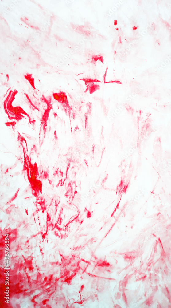 Red Abstract. Handmade Art. Modern Creative Background. Splash Emotions Artistic. Wallpaper Texture.
