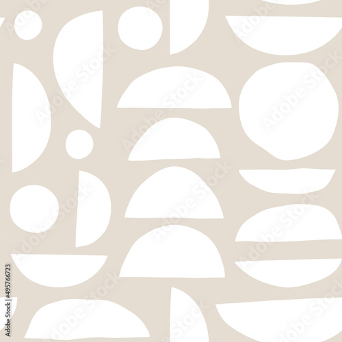 Aesthetic Contemporary printable seamless pattern with abstract Minimal elegant line brush stroke shapes and line in nude colors.