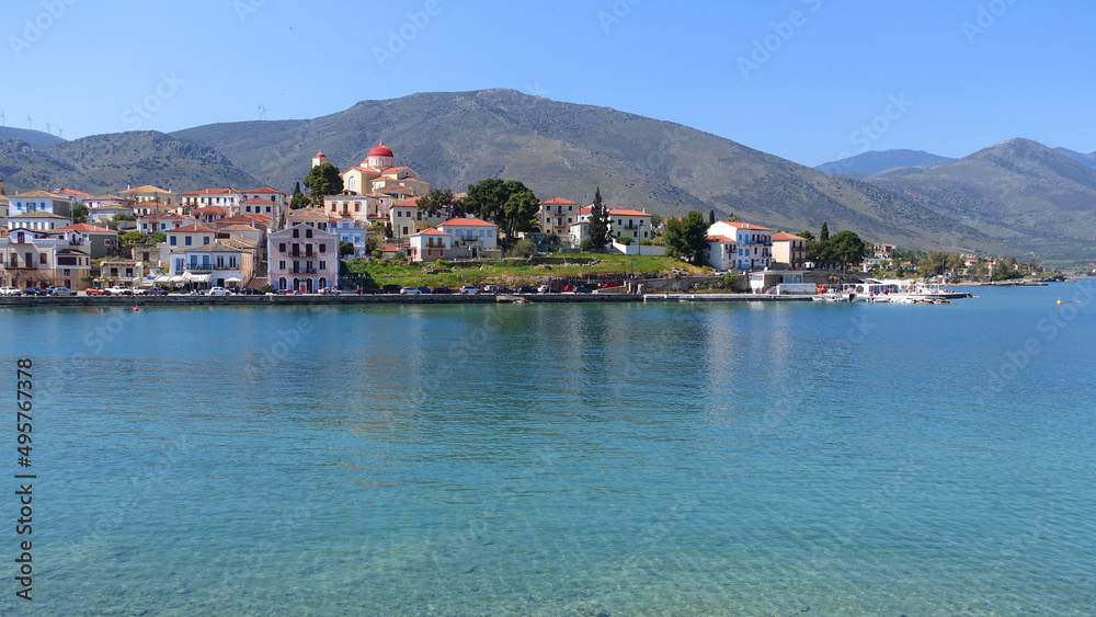 Fototapeta premium Traditional and picturesque village of Galaxidi famous for marine history and neoclassic architecture, Greece