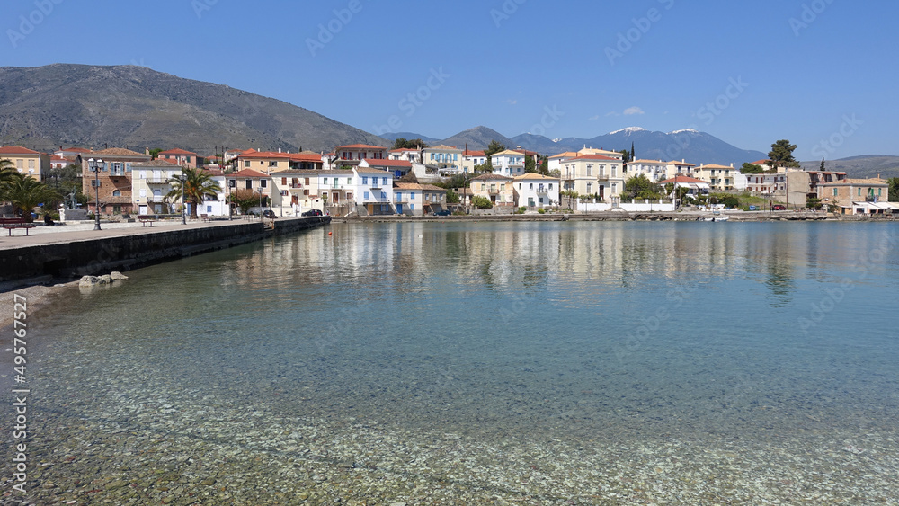 Traditional and picturesque village of Galaxidi famous for marine history and neoclassic architecture, Greece
