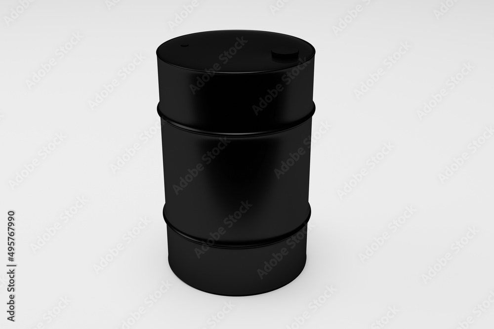 Black oil tank isolated on a light background, 3d rendering Black oil tank isolated on a light background, 3d rendering