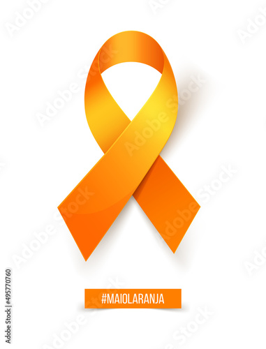 Orange ribbon is a symbol May 18 is National Day Against Sexual Abuse and Exploitation of Children in Brazil.