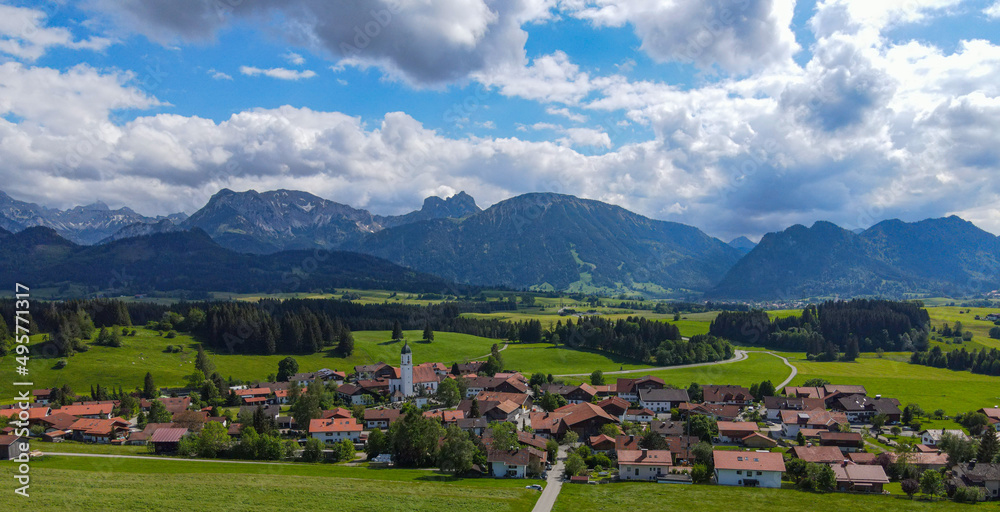Small village of Eisenberg in Bavaria Germany - the German Alps