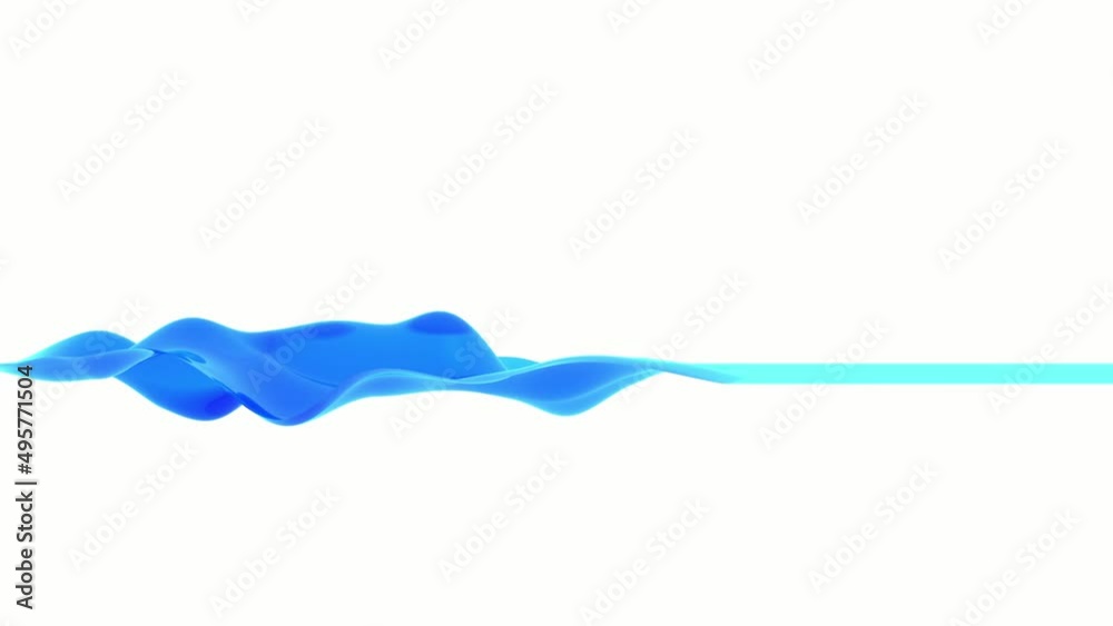 3d abstract wave background. Color wavy line in motion flow on empty white isolate backdrop.