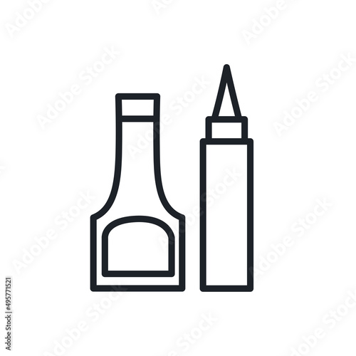 Ketchup and mustard bottles icon. Fast food isolated icons