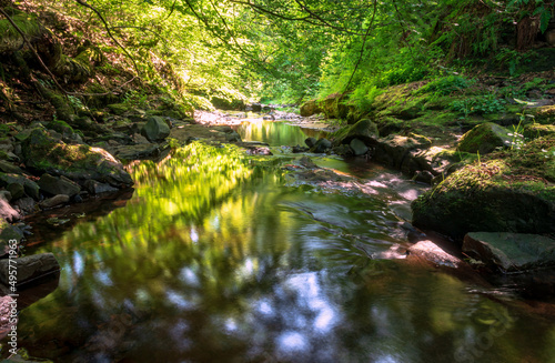 Dapled light on water  Maich water  Renfrewshire  Scotland  UK