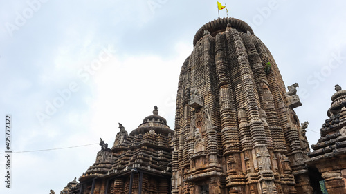 Beautiful shot of the Ananta Basudev Temple under the cloudy skies in India photo