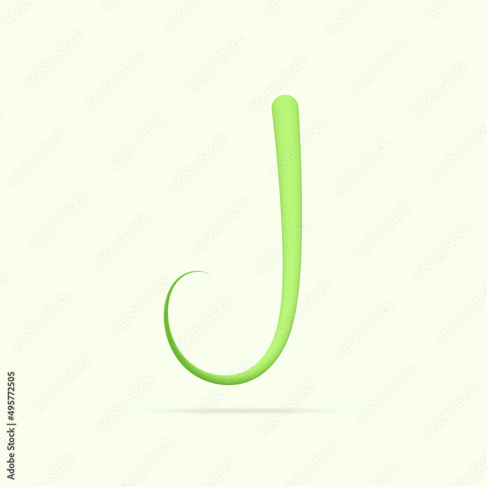 J letter made with green plant. Vector hand draw natural font for ecology logo, herbal elements, green concepts design etc. J letter made with green plant. Vector hand draw natural font for ecology logo, herbal elements, green concepts design etc.