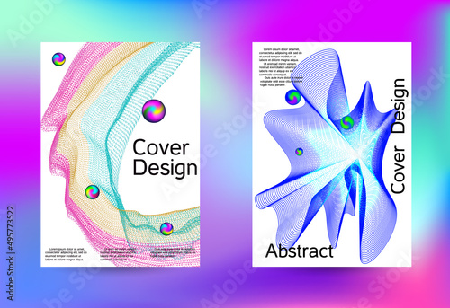 Set of modern abstract musical backgrounds. Sound flyer for creating a fashionable cover, banner, poster, booklet.