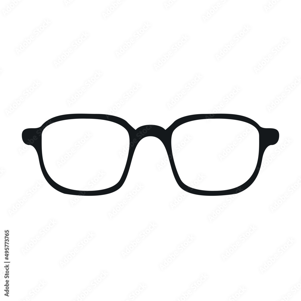 Fototapeta premium Eye glasses vector icon. Illustration flat style, silhouette isolated on white.
