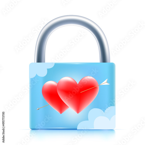 Padlock love vector illustration isolated on white background