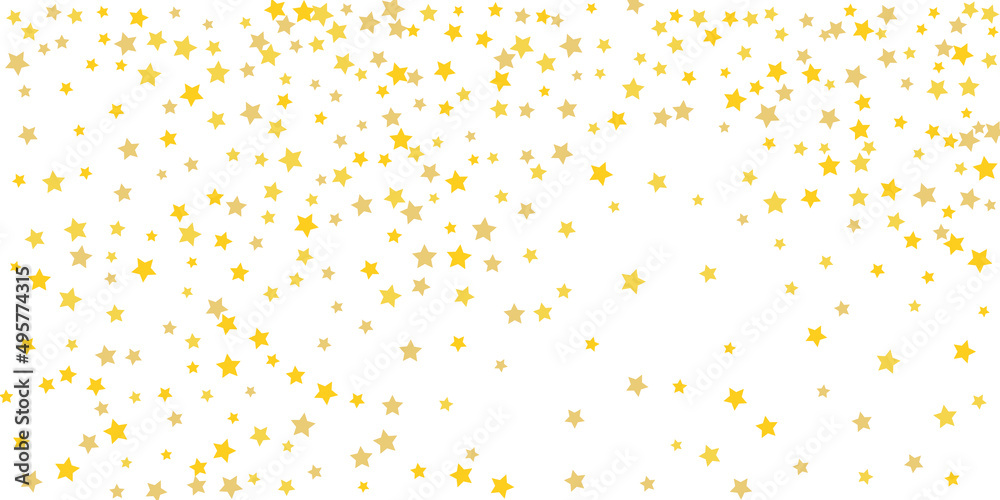 Star confetti. Golden casual confetti background. Bright design pattern. Vector template with gold stars.