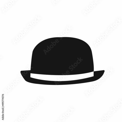 Man black hat icon isolated on white. Vector illustration