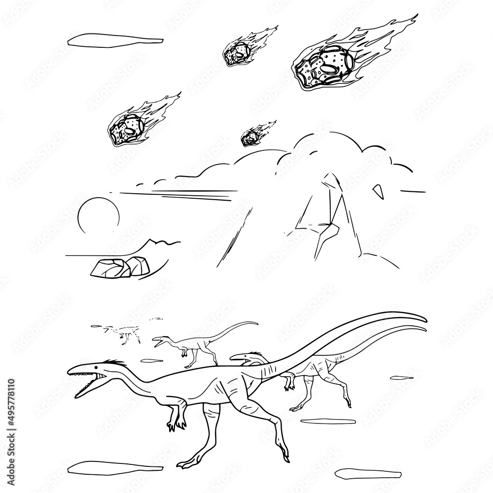Fototapeta premium Dinosaur coloring pages