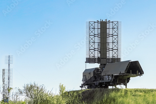 modern military radar of new generation for detecting and protecting against an aerial enemy, no war