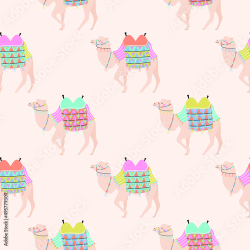 Seamless pattern with camels.