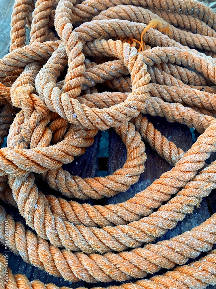rope, cord, thick, old, burnt, threads, frayed, twisted, rolled, marine rope, cord, thick, old, burnt, threads, frayed, twisted, rolled, marine