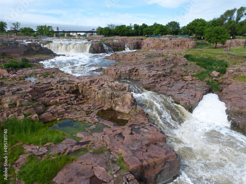Falls on the Big Sioux River in South Dakota, USA