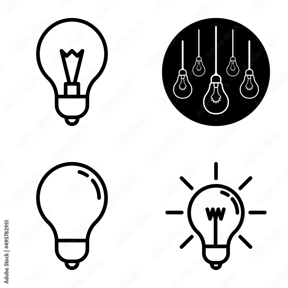 Lightbulbs1-3 Flat Icon Set Isolated On White Background Lightbulbs1-3 Flat Icon Set Isolated On White Background