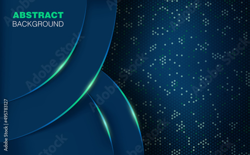 Abstract 2D Blue-Green Circle With Points Background