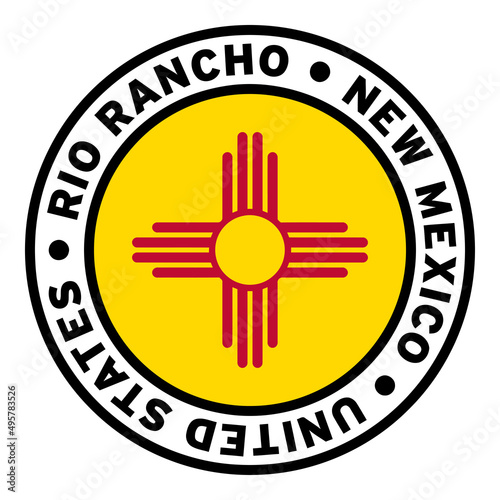 Round Rio Rancho New Mexico United States Flag Clipart