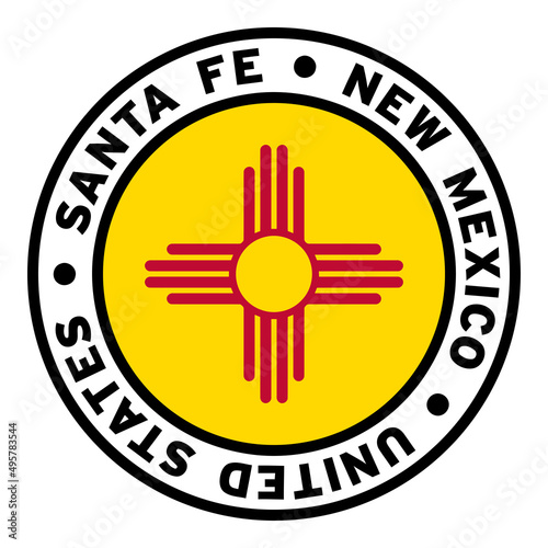Round Santa Fe New Mexico United States Flag Clipart