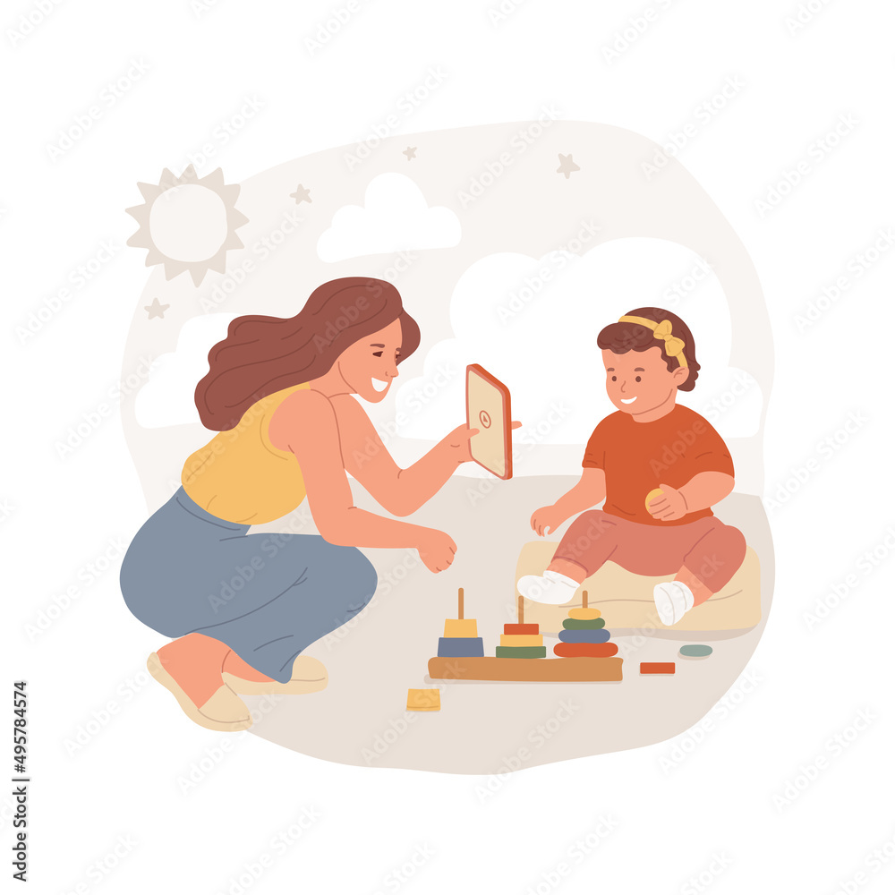 Share stories isolated cartoon vector illustration. Filming vertical video of a child playing, woman creating content for social media, sharing stories, holding smartphone vector cartoon. Share stories isolated cartoon vector illustration. Filming vertical video of a child playing, woman creating content for social media, sharing stories, holding smartphone vector cartoon.