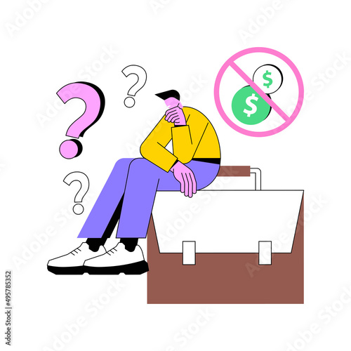Unemployment abstract concept vector illustration. Temporary unemployment rate, problem finding work, economic crisis statistics, job search process, insurance application abstract metaphor.