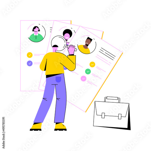 Wanted employees abstract concept vector illustration. Vacant job position, searching employees, open vacancies, join our team, we are hiring, staff wanted, personnel needed abstract metaphor.