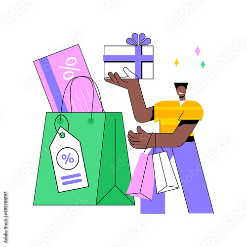 Retail markdown abstract concept vector illustration. Promotional discount program, lowest price guarantee, cash flow for your business, in-store sale event, bad buying decision abstract metaphor.