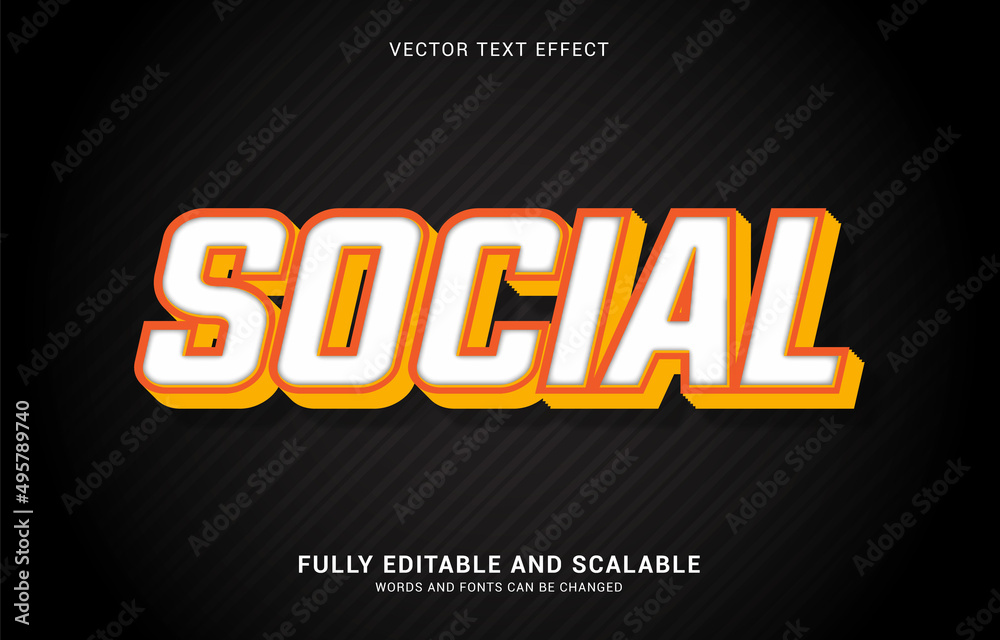 editable text effect, Social style