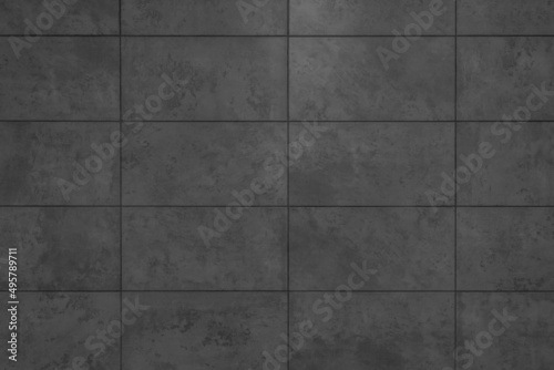 Dark Black Abstract Stone Tile Texture Background Floor Grunge Surface