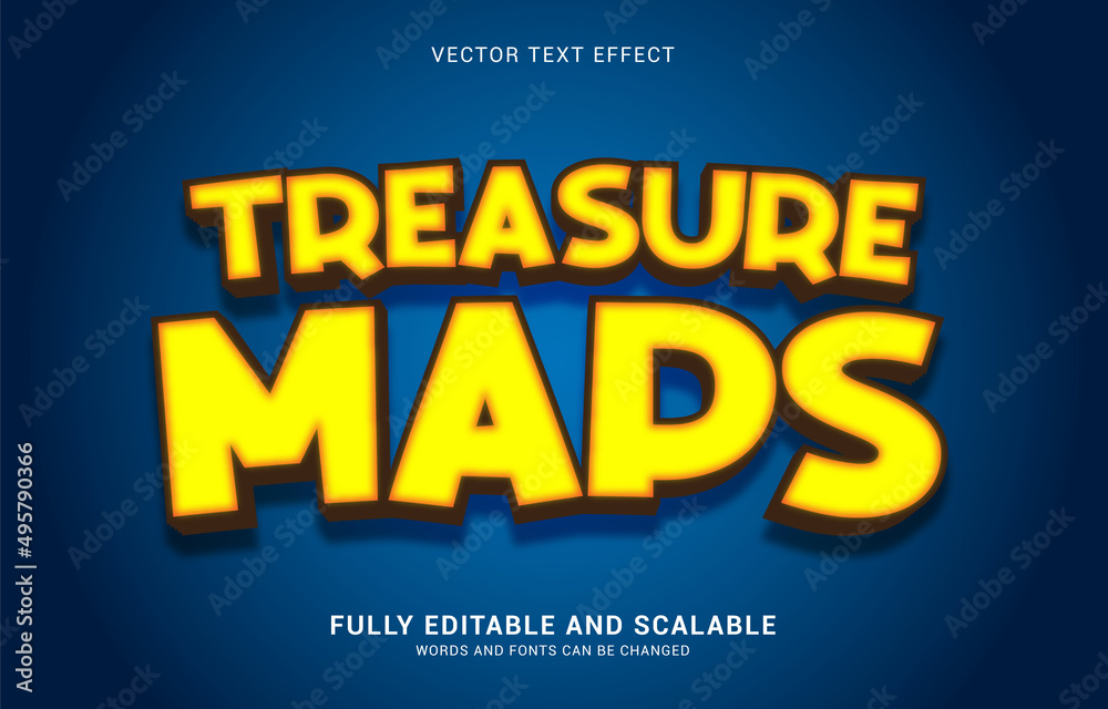editable text effect, Treasure Maps style