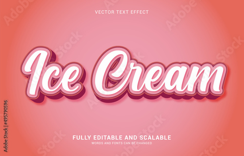 editable text effect, Ice Cream style