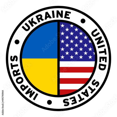 Round Ukraine United States Imports Flag Clipart