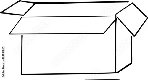 open box hand draw vector illustration