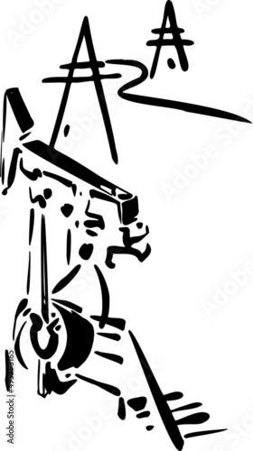 oil rocker hand draw vector illustration