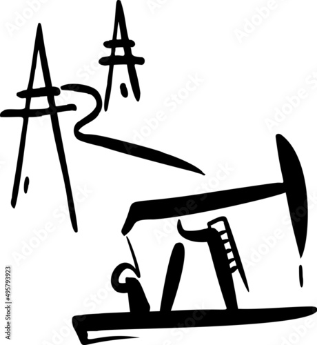 oil rocker hand draw vector illustration