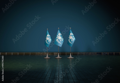 great seljuk empire, Seljuk Flag, 3D Rendering photo